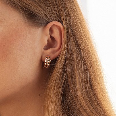 Серьги - кольца "Monika" в красном золоте с09007 №2