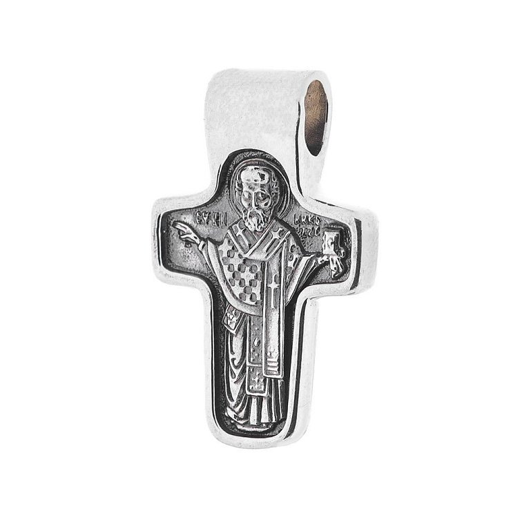 Православний хрест зі срібла з чорнінням 132481 від ювелірного магазину Онікс - 1