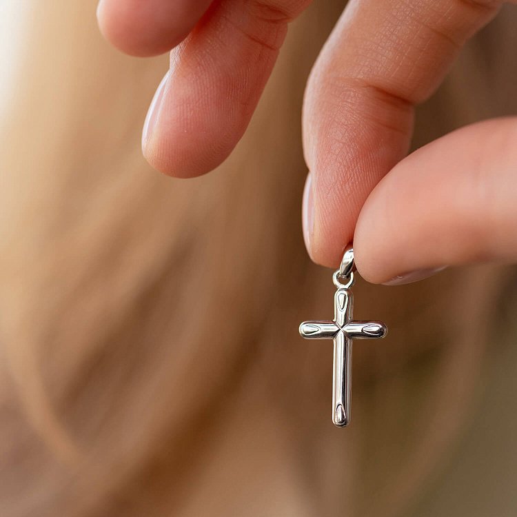 Православный крестик в белом золоте п03517 от ювелирного магазина Оникс - 1