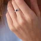 Золотое кольцо с синим сапфиром и бриллиантами C01021R от ювелирного магазина Оникс - 5