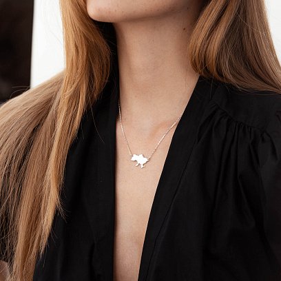 Серебряное колье "Украина с Вашим текстом" 181212укр №13