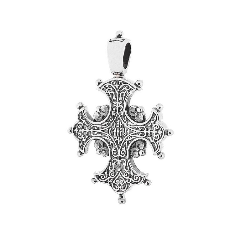 Православный крест "Процвете Древо Креста" (чернение) 131394 от ювелирного магазина Оникс - 1