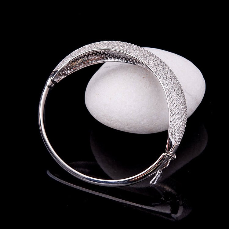 Золотой браслет с фианитами б01672 от ювелирного магазина Оникс - 3