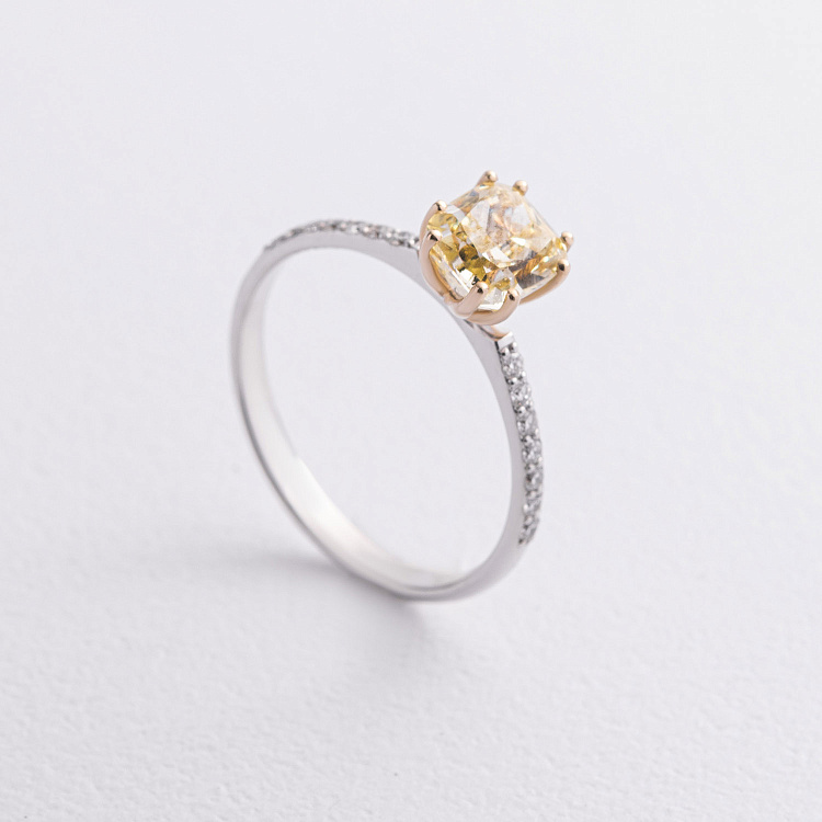 Заручальна золота каблучка з діамантами 242991121 від ювелірного магазину Онікс