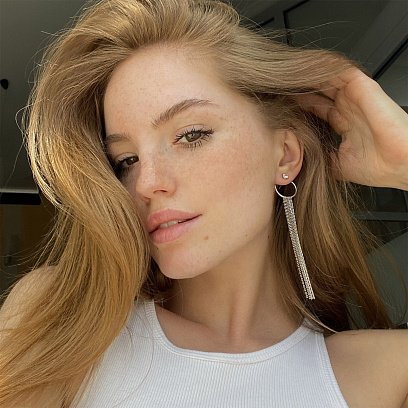 Серебряные асимметричные серьги "Доминика" с фианитами 123182 №7