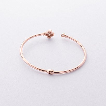 Золотий браслет "Конюшина" (фіаніт) б04135 №5