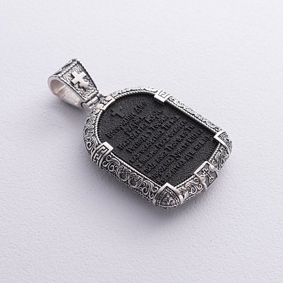 Серебряный кулон "Богородица Дево - Молитва" (эбеновое дерево) 1230 №3