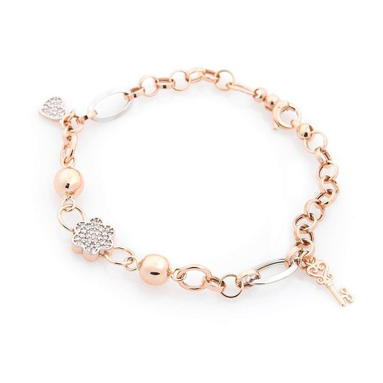 Золотий браслет з фіанітами б03148 від ювелірного магазину Онікс