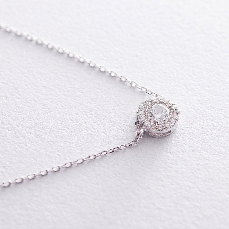 Серебряное колье с фианитами 181027 от ювелирного магазина Оникс - 2