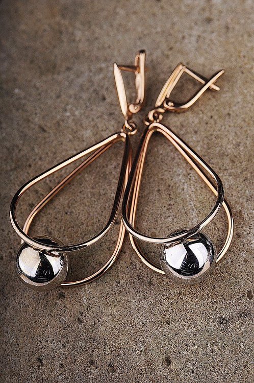 Золотые серьги с01310 от ювелирного магазина Оникс - 1