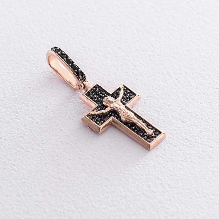 Православный крест "Распятие. Спаси и Сохрани" (фианиты) 270045 от ювелирного магазина Оникс