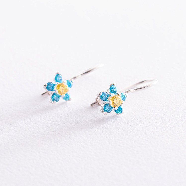 Срібні сережки "Квіточки"  121700 від ювелірного магазину Онікс