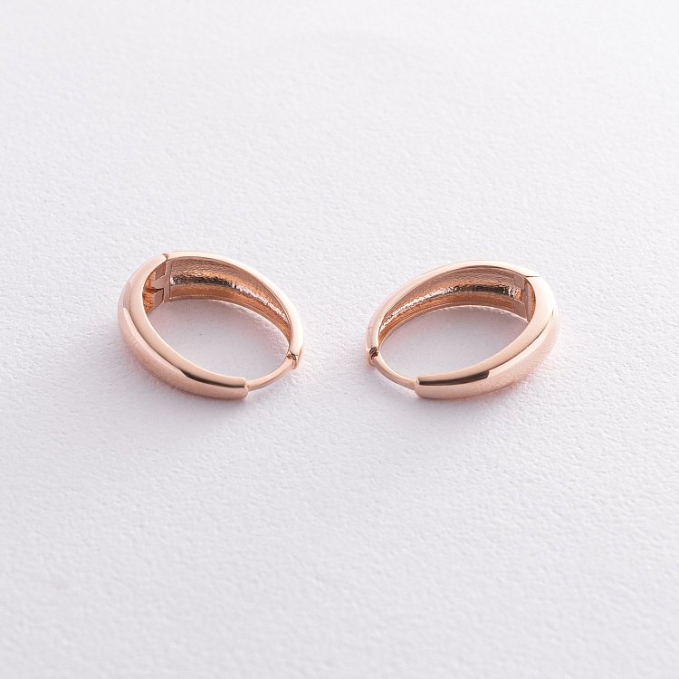 Серьги "Овальные" в красном золоте с08506 от ювелирного магазина Оникс - 5