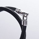 Шкіряний браслет зі срібною застібкою б-005ч от ювелирного магазина Оникс - 1