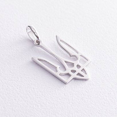 Золотая подвеска "Герб Украины - Тризуб" п03689 №3