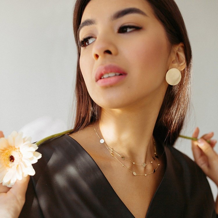 Серьги "Большие кометы" в желтом золоте с06324 от ювелирного магазина Оникс - 14