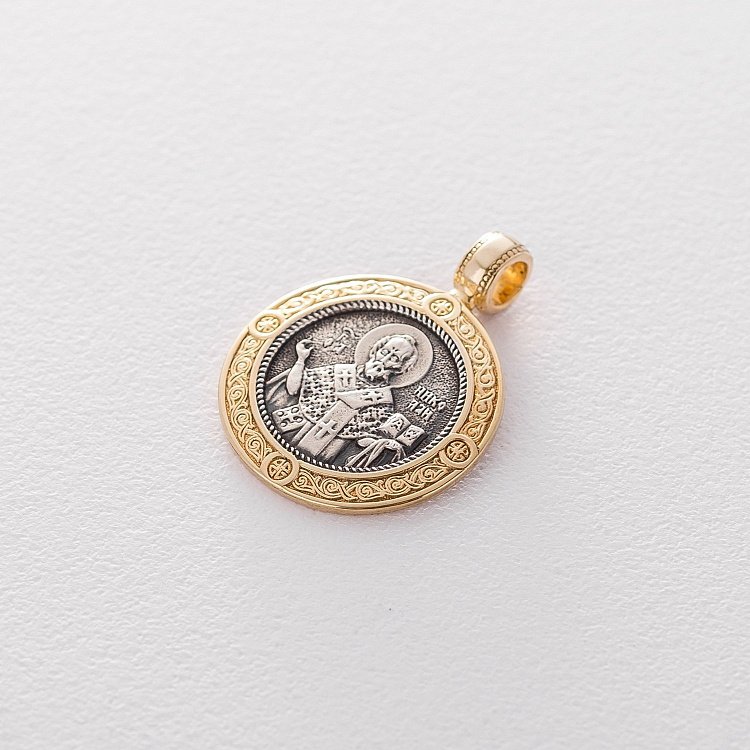 Серебряная ладанка с позолотой 132299 от ювелирного магазина Оникс - 5