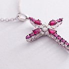 Золотий хрест з діамантами та рубінами MP8087Cgm от ювелирного магазина Оникс - 2