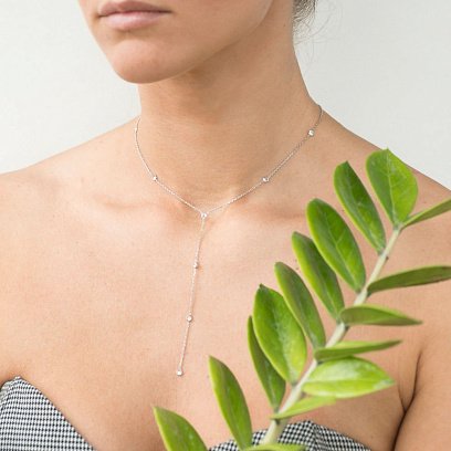 Серебряное колье с фианитами 18654 №8