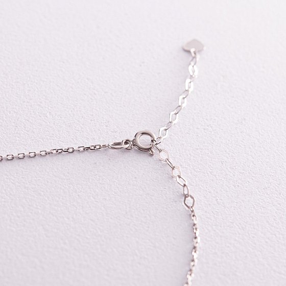 Кольє "Українка" у сріблі (сині та жовті фіаніти) 181225 №5