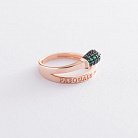 Золотое кольцо "Спичка" (зеленые фианиты) к06264 от ювелирного магазина Оникс
