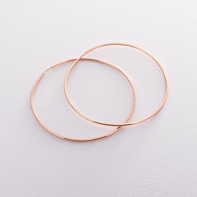 Серьги - кольца в красном золоте (5.4 см) с01881