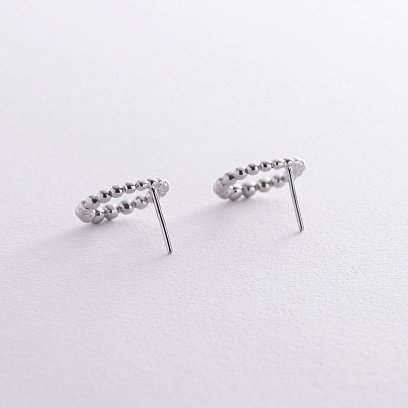 Серебряные серьги - пусеты "Легкость" 122746 №4