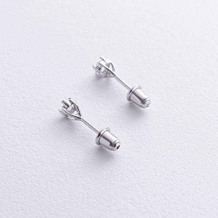 Срібні сережки - пусети (фіаніти) 121893 від ювелірного магазину Онікс - 2