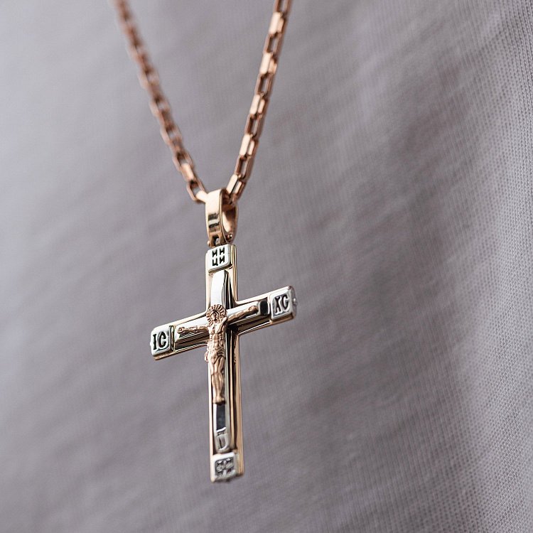 Православный крест "Распятие. Спаси и Сохрани" 250072 от ювелирного магазина Оникс - 3