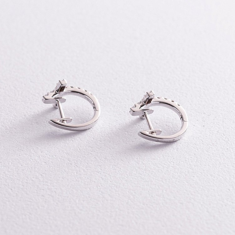 Золотые серьги "Крестики" с бриллиантами сб0363nl от ювелирного магазина Оникс - 5