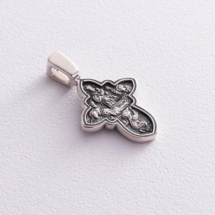 Срібний хрест "Спас Нерукотворний. Успіння Божої Матері" 131111 від ювелірного магазину Онікс - 4