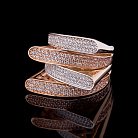 Эксклюзивное золотое кольцо с фианитами к03907 от ювелирного магазина Оникс