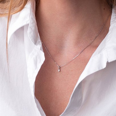 Золота підвіска з діамантом пб0260y №3