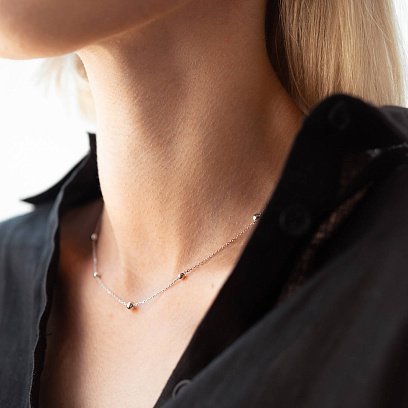 Колье "Шарики" в белом золоте кол02226 №6