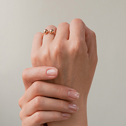 Кольцо "Шарики" в красном золоте к07506 №14