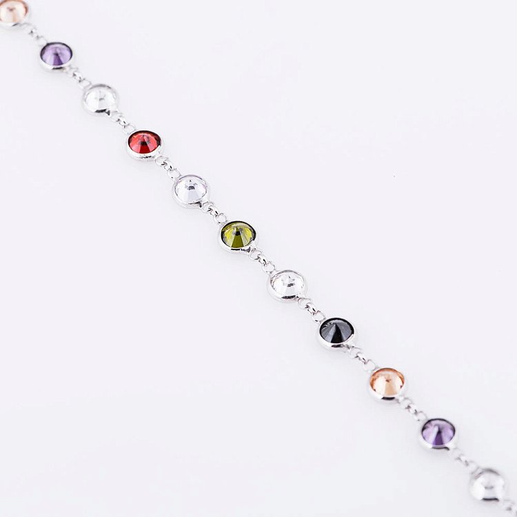 Женский серебряный браслет с цветными фианитами 141182 от ювелирного магазина Оникс - 2