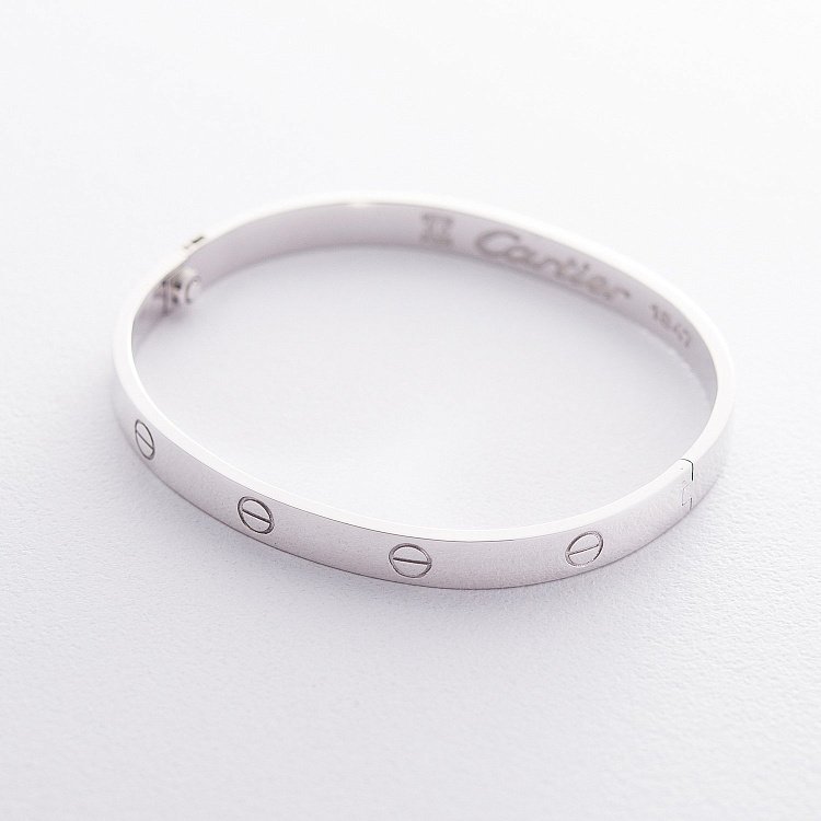 Жорсткий браслет з білого золота б04308 від ювелірного магазину Онікс