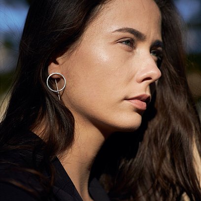 Срібні сережки "Геометрія" 122552 №10