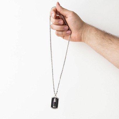 Чоловіче срібне кольє "Куля" Zancan EXC331 №2