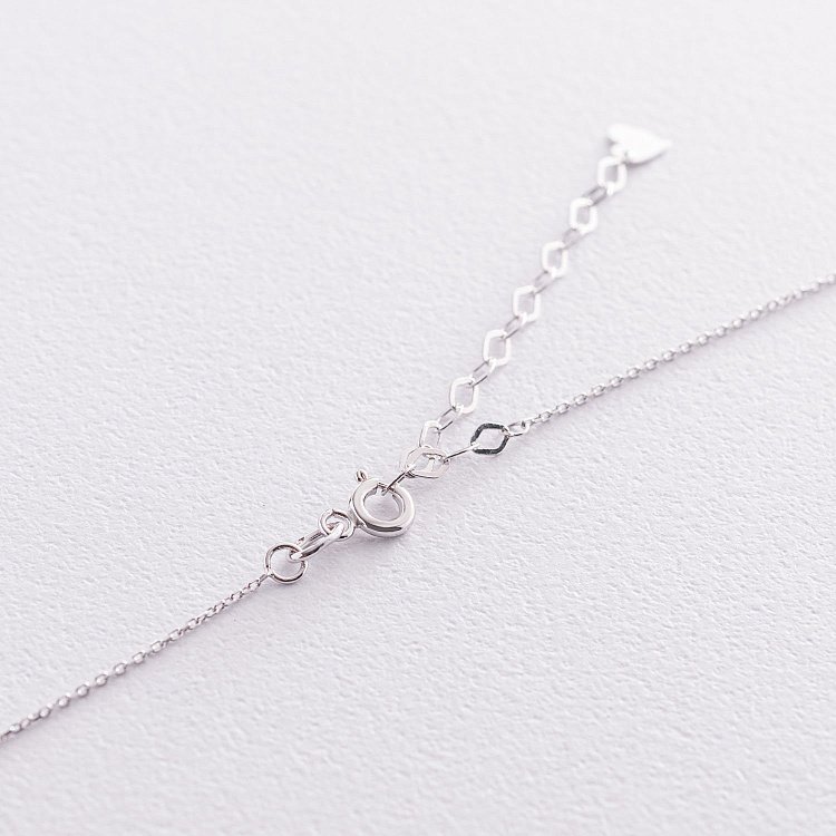 Кольє з буквою "О" в білому золоті (фіаніти) кол01329О від ювелірного магазину Онікс - 6