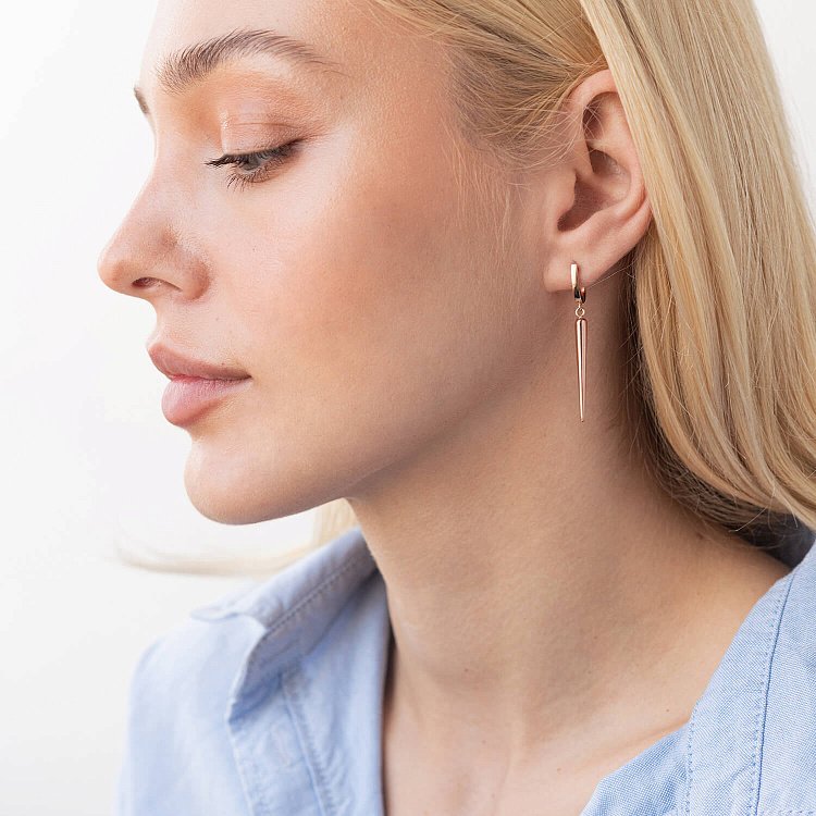 Сережки "Захват" у червоному золоті с07836 від ювелірного магазину Онікс - 2