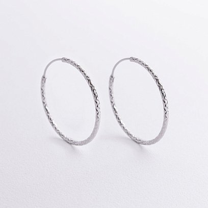 Сережки - кільця у сріблі (3.3 см) 123430 №2