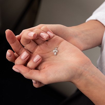 Серебряная подвеска "Девочка" 13929 №2