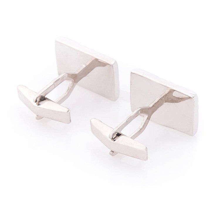 Серебряные запонки (родий) 25040 от ювелирного магазина Оникс - 1