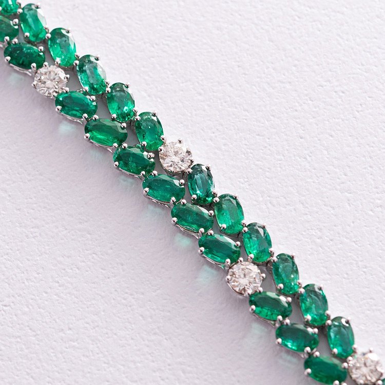 Золотий браслет з смарагдами і діамантами бб0027nl від ювелірного магазину Онікс - 2