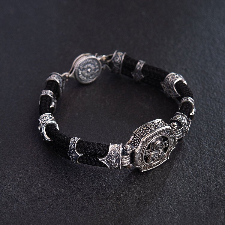 Серебряный браслет "Господь Вседержитель" (оникс) 427 от ювелирного магазина Оникс - 5