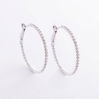 Золотые серьги - кольца с бриллиантами с581sl