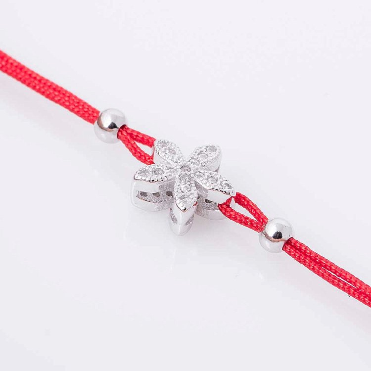 Браслет з червоною ниткою і сріблом 141067 від ювелірного магазину Онікс - 1