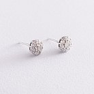 Золоті сережки "Квіточки" з білими діамантами сб0358di от ювелирного магазина Оникс - 3