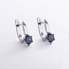 Срібні сережки з топазами "Лондон блакитний" GS-02-017-33 от ювелирного магазина Оникс